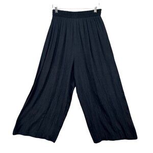 Melrose Wide Leg Pants Womens Black Pleated Pull On High Rise Flowy Size 10